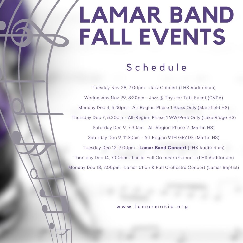 Lamar Band Fall Events